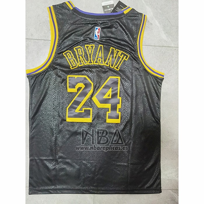 Camiseta Los Angeles Lakers Kobe Bryant NO 24 Crenshaw Black Mamba Negro